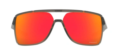 Shop Oakley Castel Przm 0oo9147-05 Square Sunglasses In Red