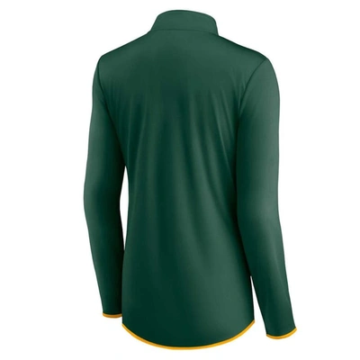 Shop Fanatics Branded Green Oakland Athletics Worth The Drive Quarter-zip Jacket In Hunter Green