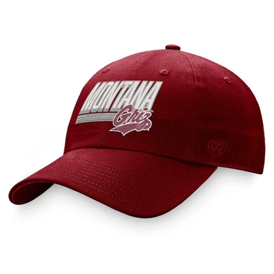 Shop Top Of The World Maroon Montana Grizzlies Slice Adjustable Hat In Red