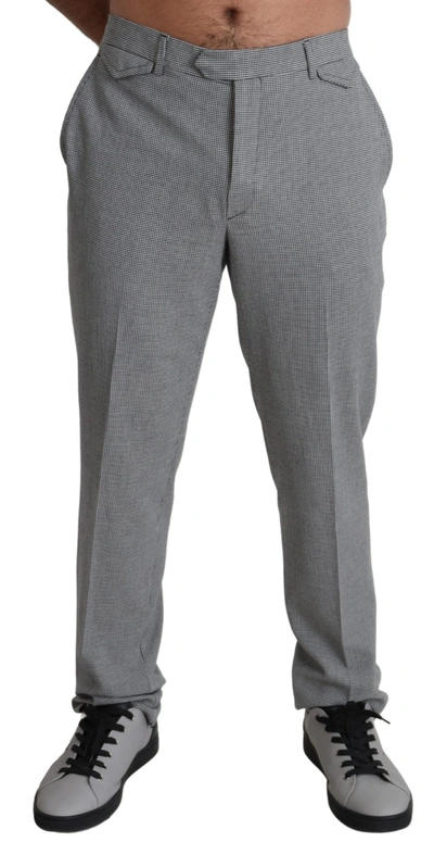Shop Bencivenga Gray Wool Checkered Dress Men Formal Trouser Men's Pants