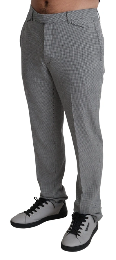 Shop Bencivenga Gray Wool Checkered Dress Men Formal Trouser Men's Pants