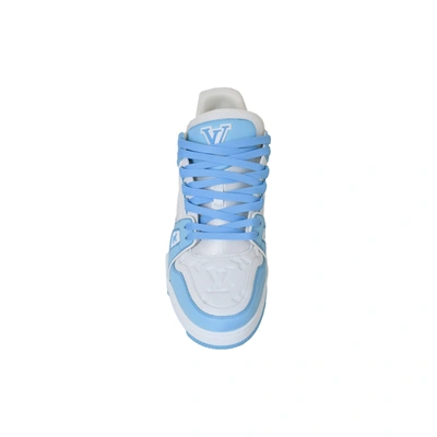 Pre-owned Louis Vuitton Lv Trainer Sneaker Sky Blue Us9