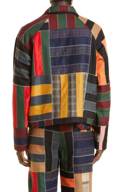 Shop Bode 5-bar Quilted Wool Jacket In Multi