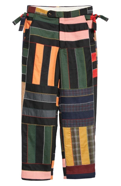 Shop Bode 5-bar Quilted Wool Pants In Multi