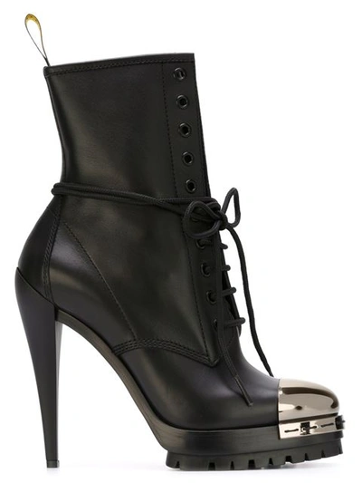 Casadei High Heel Lace-up Boots In Black