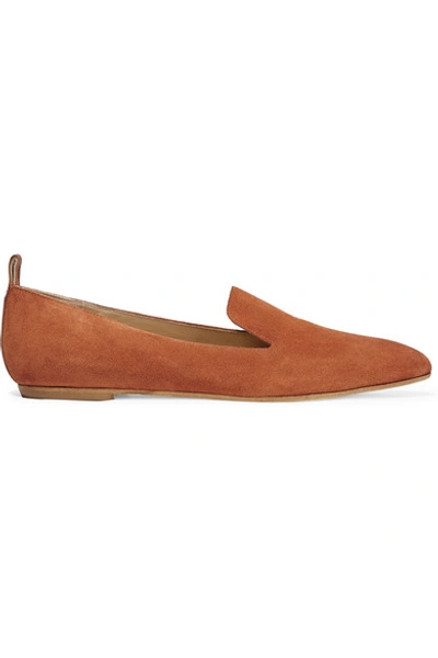 Atp Atelier Woman Greta Leather-trimmed Suede Point-toe Flats Brick