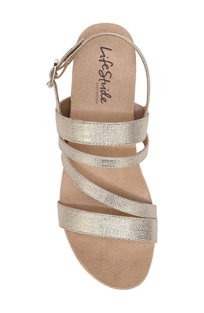 Shop Lifestride Discover Wedge Sandal In Platino