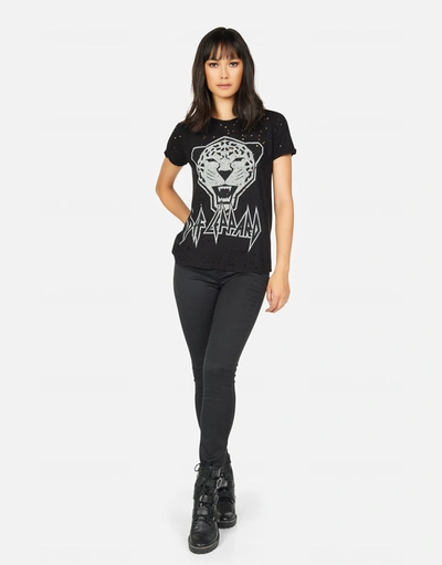 Lauren Moshi Bess Tiger Def Leppard In Black