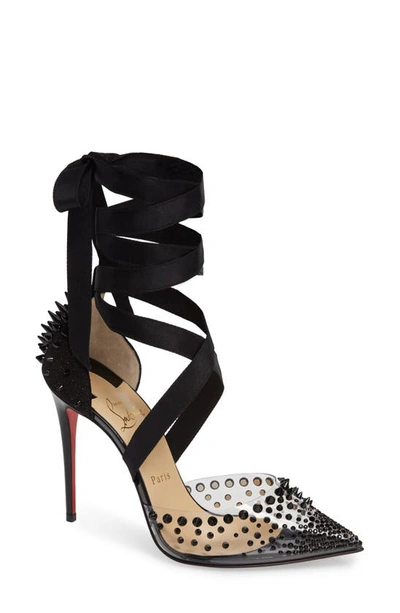 Shop Christian Louboutin Mechante Reine Ankle Wrap Pump In Black