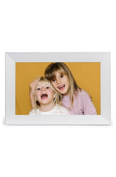 Aura Carver Digital Photo Frame In White Tones