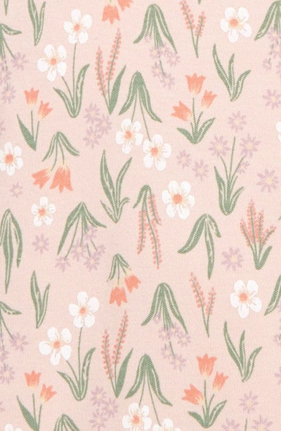 Shop Nordstrom Print Cotton Footie In Pink Lotus Meadow
