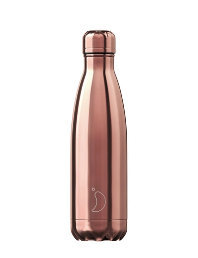 Chilly's Chrome Rose Gold Water Bottle | 500ml In Gold