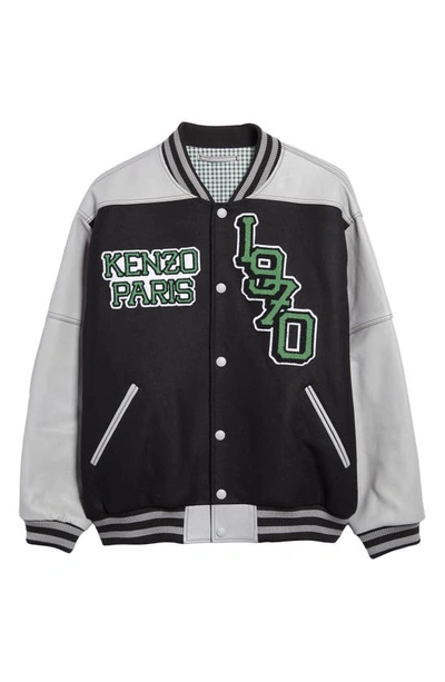 Shop Kenzo Tiger Varsity Jacket In 99j - Black