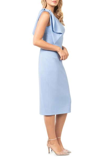 Shop Dress The Population Tiffany One-shoulder Midi Dress In Sky