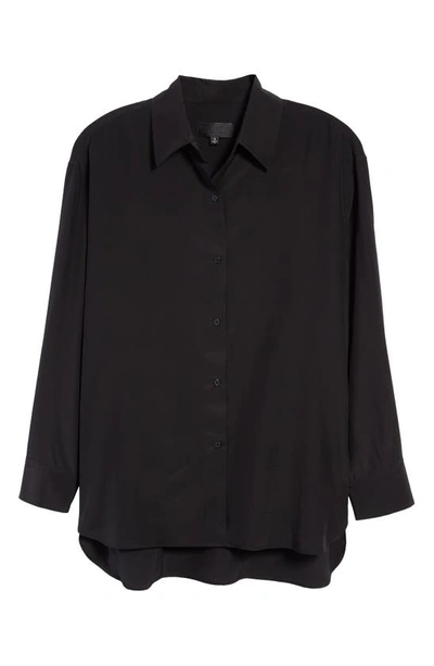 Shop Nili Lotan Julien Silk Button-up Shirt In Black