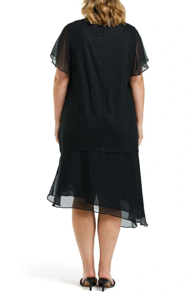 Shop Estelle Shadow Linen Blend Midi Dress In Black
