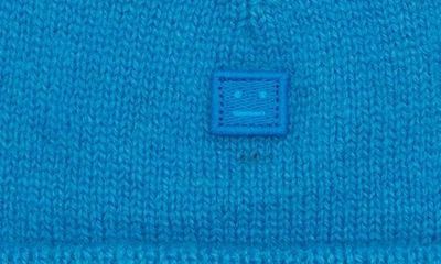 Shop Acne Studios Face Patch Rib Wool Beanie In Sapphire Blue
