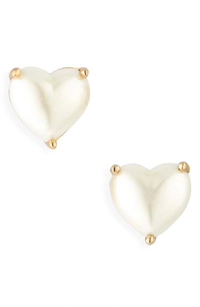Kate Spade My Love Imitation Pearl Heart Stud Earrings In Pearl