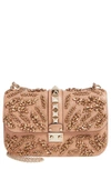 VALENTINO GARAVANI 'Rockstud Embellished - Medium Lock' Leather Shoulder Bag