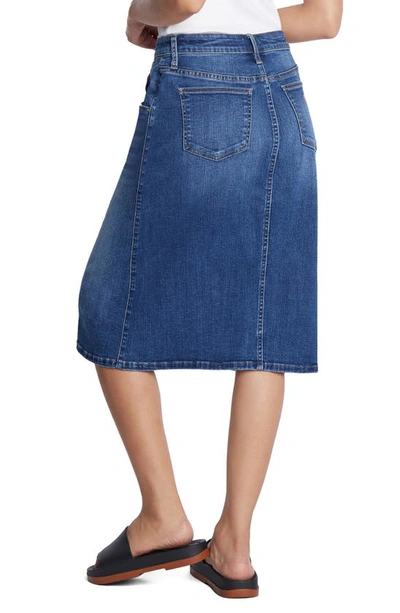 Shop Wash Lab Denim Pieced Denim Midi Skirt In Lake Blue