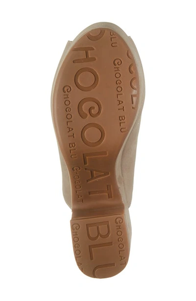 Shop Chocolat Blu Platform Slide Sandal In Taupe Shimmer
