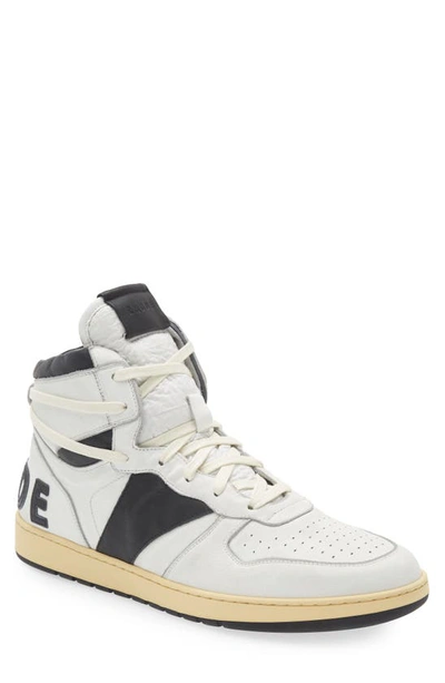 Shop Rhude Rhecess-hi High Top Sneaker In White/ Black