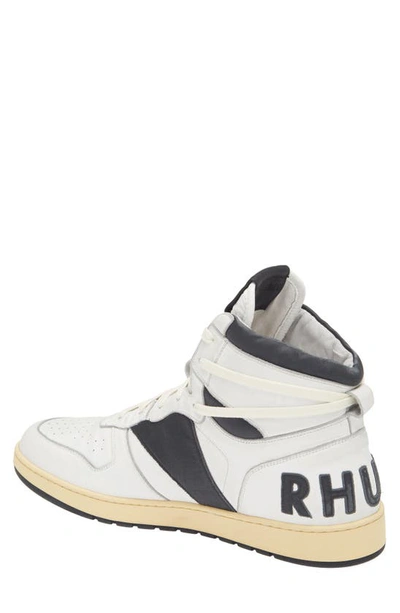 Shop Rhude Rhecess-hi High Top Sneaker In White/ Black