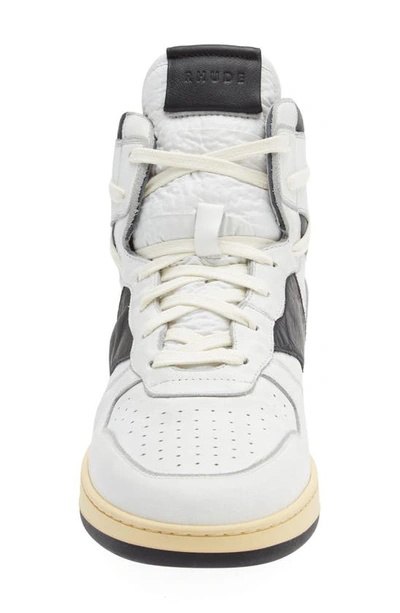 Shop Rhude Rhecess-hi High Top Sneaker In White/ Black