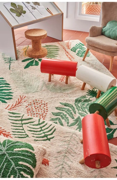 Lorena Canals Botanic Plants Washable Cotton Rug In Ivory