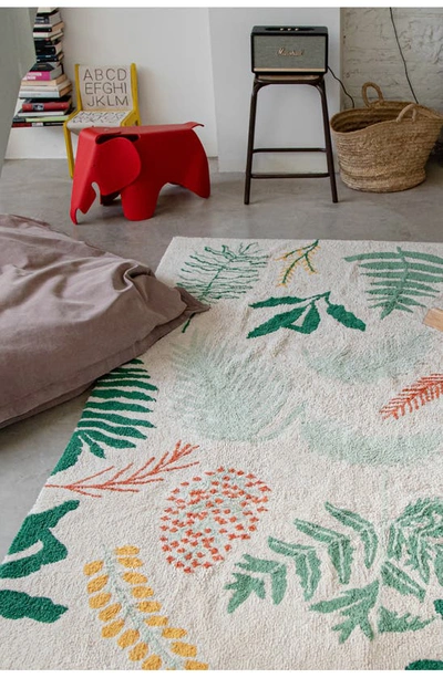 Lorena Canals Botanic Plants Washable Cotton Rug In Ivory