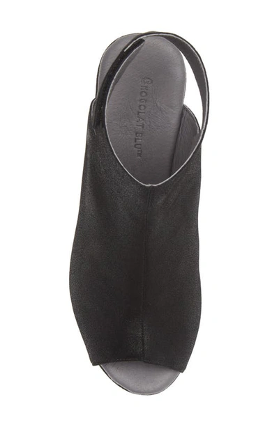 Chocolat Blu Gabby Block Heel Sandal In Black Shimmer
