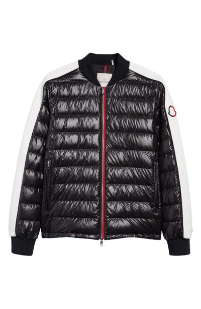Moncler Arroux Feather Padded Bomber Jacket In Black