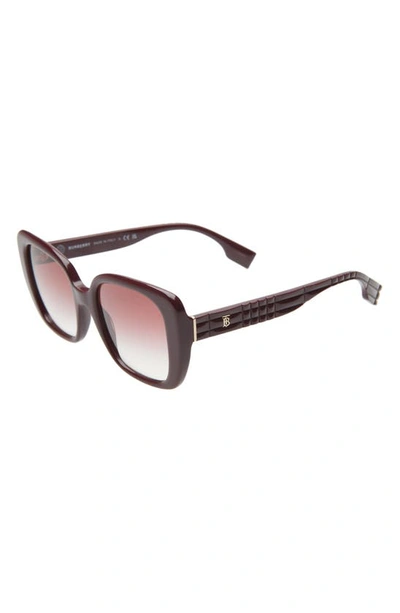 Shop Burberry 52mm Gradient Square Sunglasses In Bordeaux