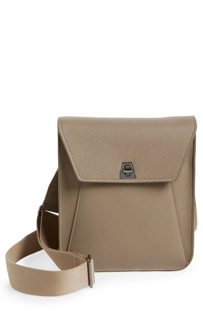 Shop Akris Small Anouk Leather Crossbody Bag In 085 Taupe