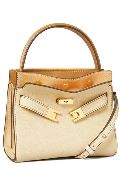 Shop Tory Burch Petite Lee Radziwill Suede & Pebble Leather Double Bag In New Moon