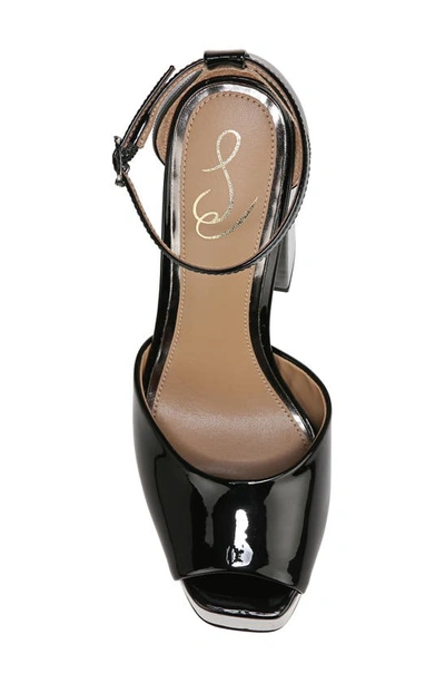Sam Edelman Kori Ankle Strap Peep Toe Platform Sandal In Black