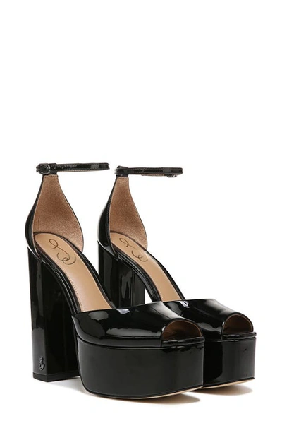 Shop Sam Edelman Kori Ankle Strap Peep Toe Platform Sandal In Black