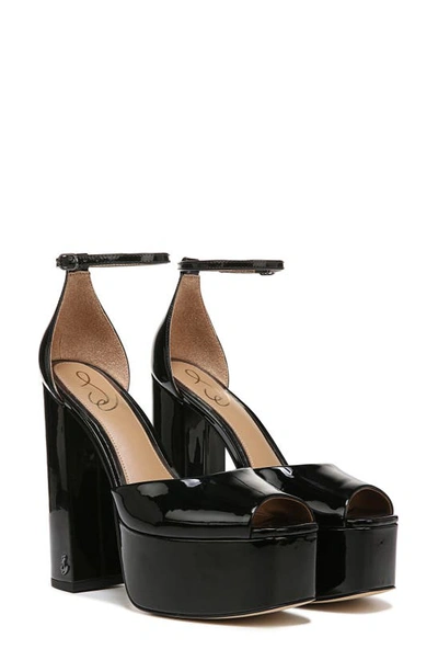 Sam Edelman Kori Ankle Strap Peep Toe Platform Sandal In Black
