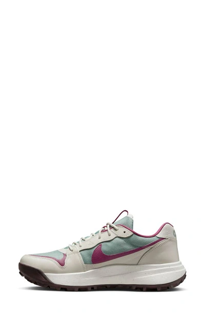 Shop Nike Acg Lowcate Hiking Sneaker In Mica Green/ Rosewood/ Bone