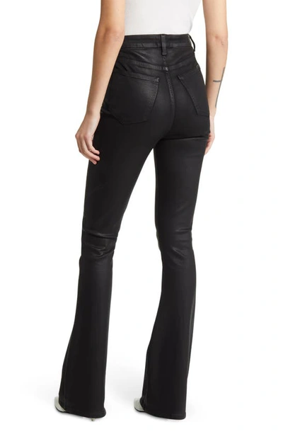 Shop 7 For All Mankind Ultra High Waist Skinny Bootcut Jeans In Coated Blk