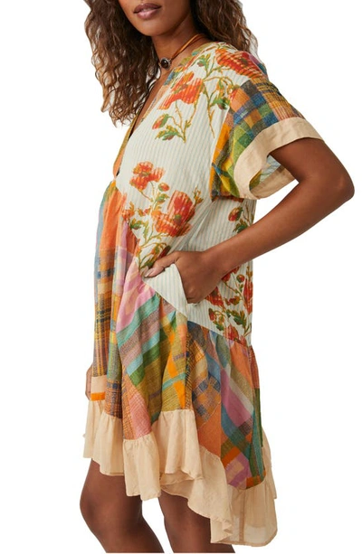 Free People Women's Agnes Oversized Patchwork Dress In Spring Combo