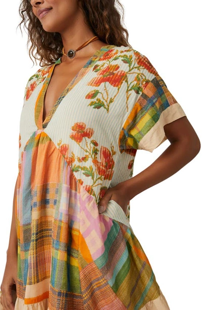 Free People Women's Agnes Oversized Patchwork Dress In Spring Combo