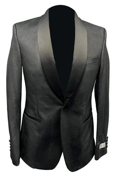Shop Ike Behar Velvet Shawl Collar One-button Jacket In Black