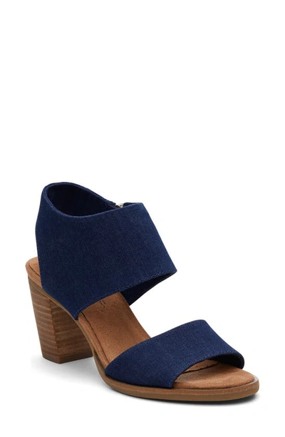 Shop Toms Majorca Block Heel Sandal In Navy