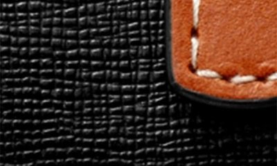 Shop Tory Burch Mini Robinson Leather Wallet In Black