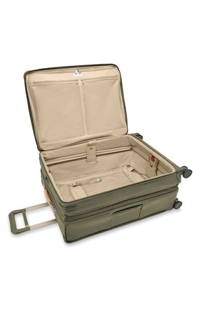 Briggs & Riley Baseline Large Expandable Spinner Suitcase In Olive