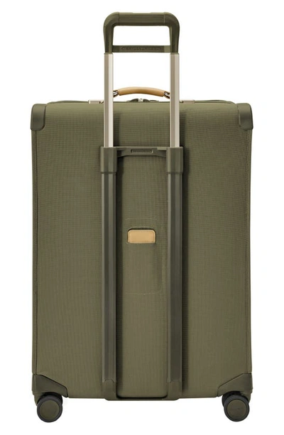 Shop Briggs & Riley Baseline 29-inch Large Expandable Spinner Suitcase In Olive