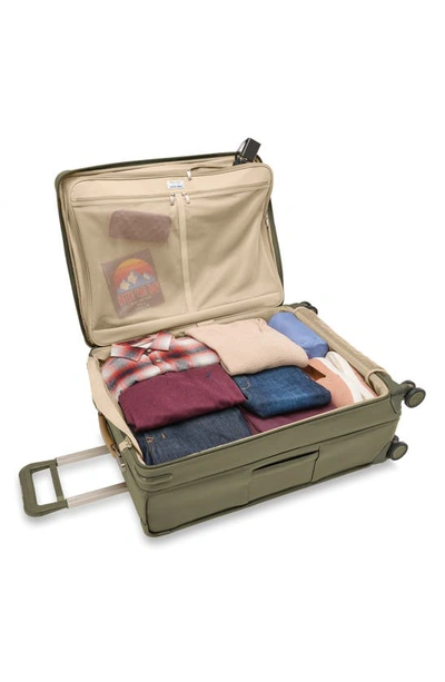 Briggs & Riley Baseline Large Expandable Spinner Suitcase In Olive