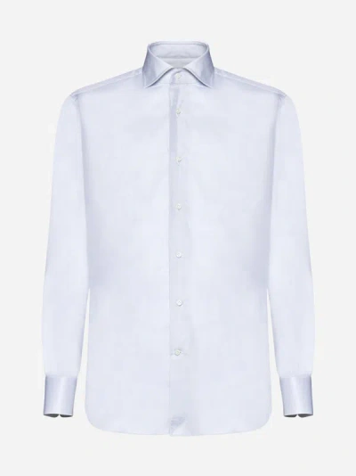 Shop D4.0 Cotton Shirt In Pearl Grey