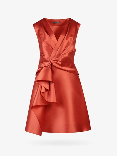 Shop Alberta Ferretti Dress In Orange